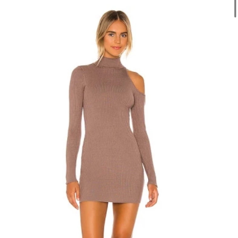 NBD ribbed cut out mini dress